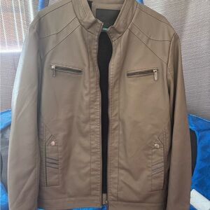 Men's Taupe Jacket with Zippered Pockets